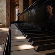 Dos teclas iluminadas representan la distancia de un intervalo musical en el piano
